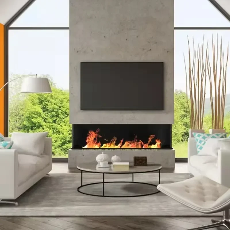 # for For Modern LED Realistic Fire Flame Water Steam Fireplace Insert 1m Electric Water TV Stand for Use