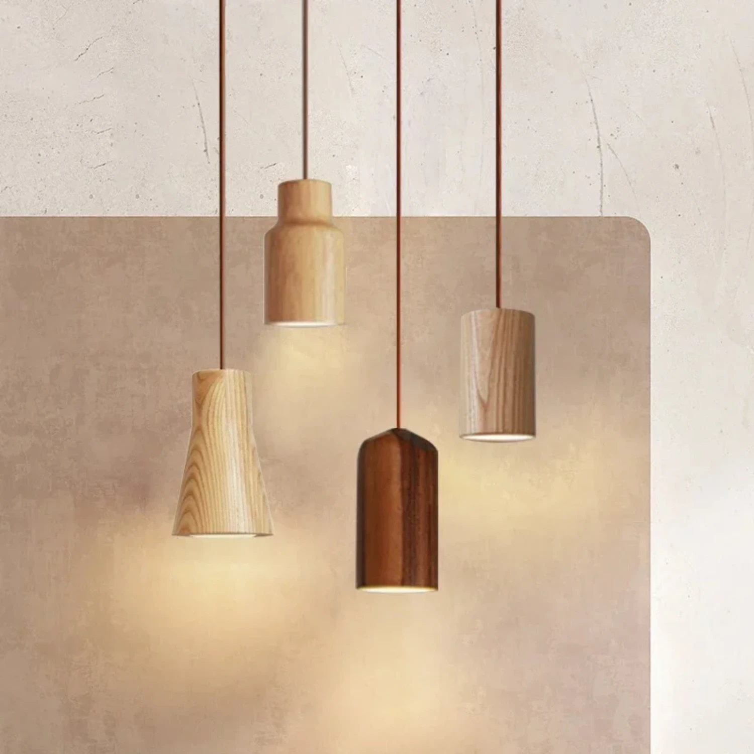 Lampe Suspendue en Bois au Design Nordique, Luminaire Décoratif d'Nik, Idéal pour une Chambre à Coucher, un Salon ou un Bureau, Nouveau Modèle