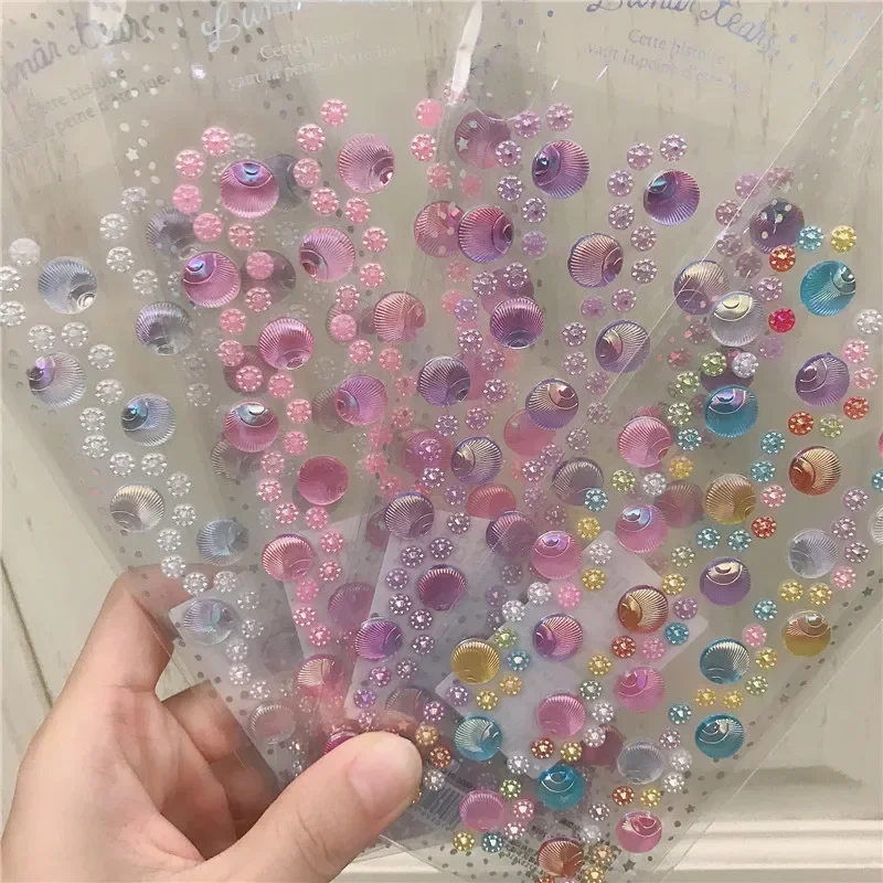 1pcs 3items Acrylic Diamond Bracelet Sticker for Children Playing House Princess Reward DIY Adhesive 3D Decorations