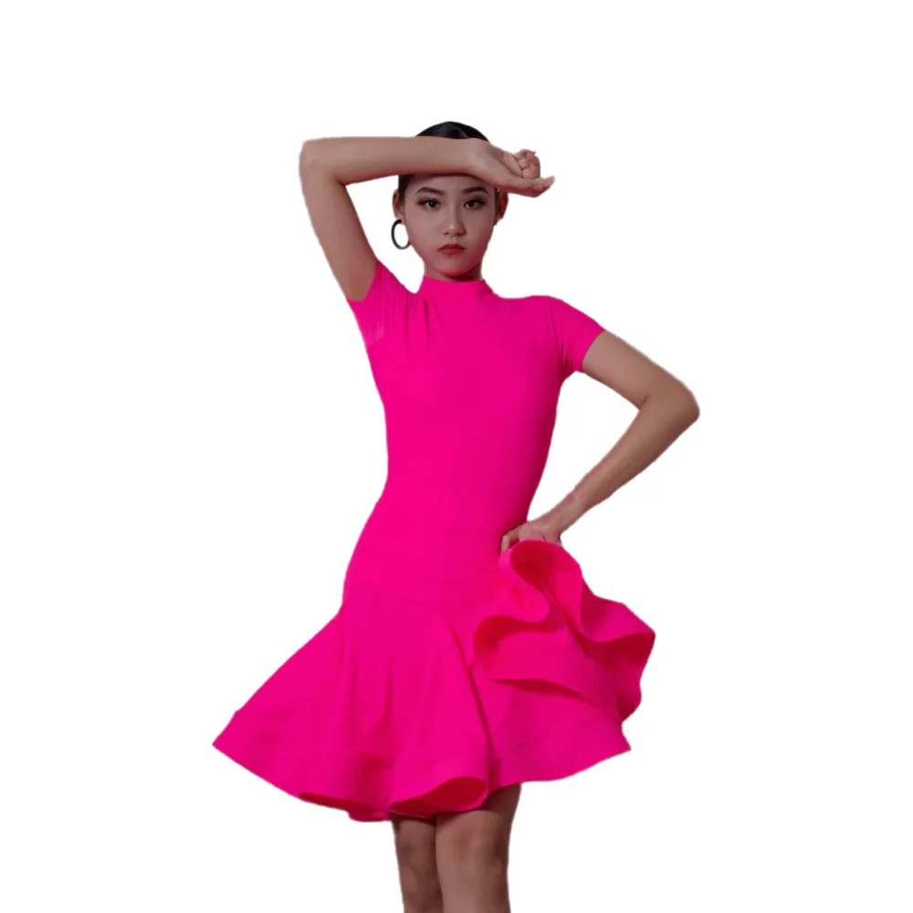 Latin Dancer Children'S European Standard Nylon Fabric High-End Customized Fishbone Skirt Performance Costume