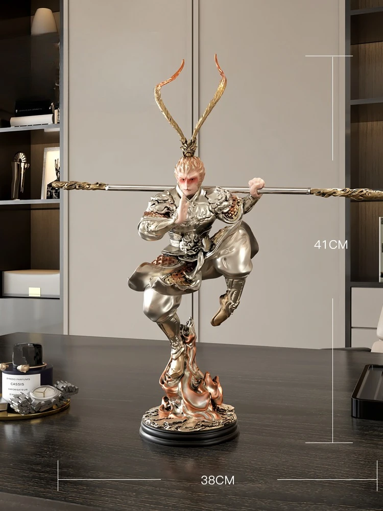 oo-Creative Home Decor Sun Wukong Sculpture Living Room Office Desktop Ornaments Monkey Statue Animal Figurine Resin Craft Model