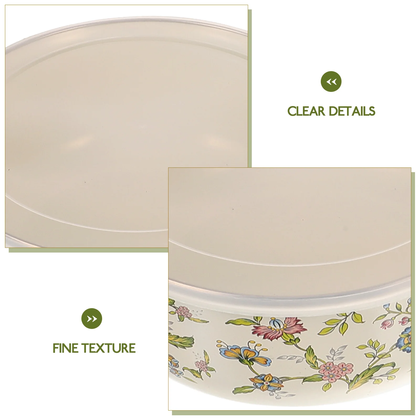 

5Pcs Enamel Salad Fruit Bowls Set Nesting Mixing Bowls Airtight Lids Fresh Keeping Kitchen Salad Bowl with Lid