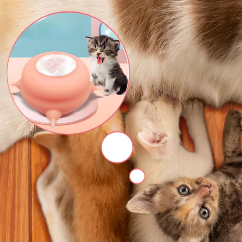 

Pet Silicone Breast Feeder Bionic Pet Pacifier Feeder with 4 Pacifiers Multiple Puppy Cat Milk Bowl Safe and Healthy Food Grade