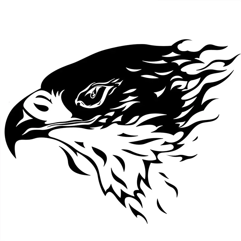 

49 * 62.5CM large bird eagle head flame design, car window bumper, motorcycle accessories decoration, vinyl car sticker