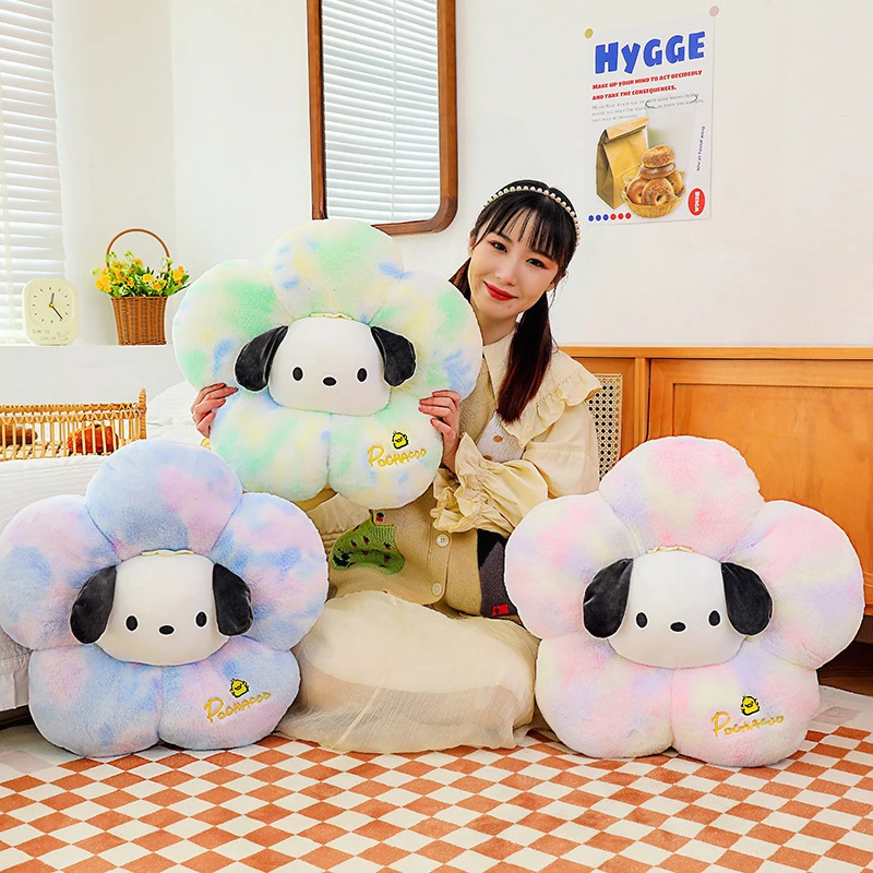 

Kawaii Pochacco Plush Toy Sanrio Stuffed Doll Cute Pet Pillow Creative Cushion Flower Seat Kids Birthday Xmas Gift for Children