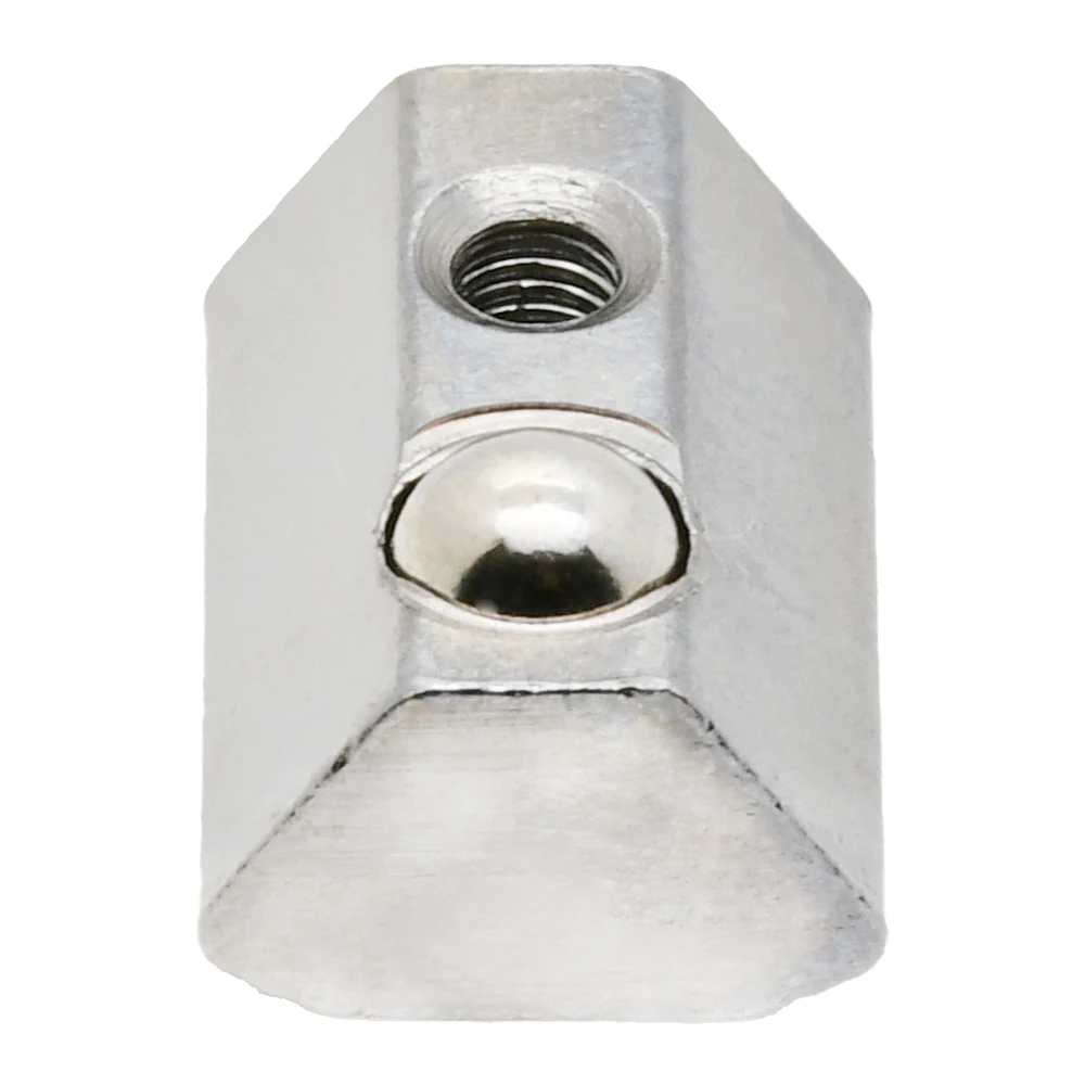 10Pcs M3M4M5M6 Self-aligning Roll-in T Nut with Ball Spring 8mm Slot Aluminum Profile 30Series Nickel/Galvanized Steel Fasteners