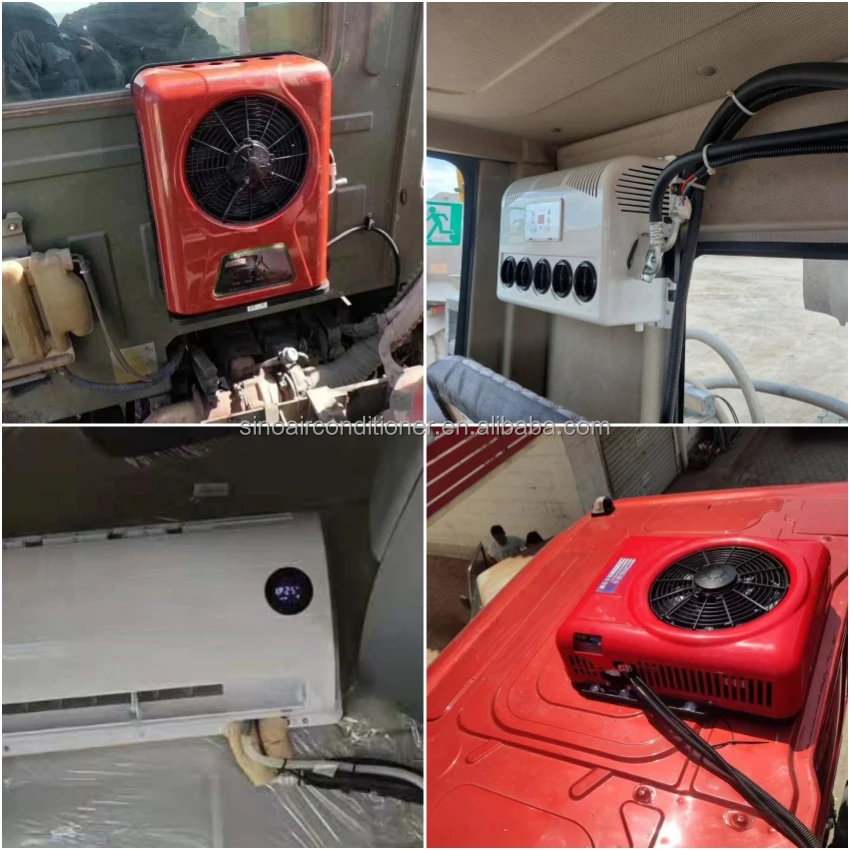 تيار مستمر Rv العربة A/c سيارة 24 فولت تكييف الهواء 12 فولت شاحنة 12 فولت التيار المتناوب اير Acondicionado سيارة شاحنة تكييف الهواء 12 فولت #6
