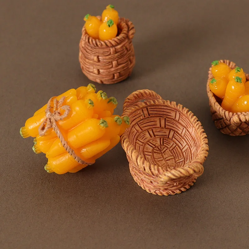 1:12 Mini-Simulation künstliches Gemüse Puppenhaus Mini Karotten körbe Miniatur zubehör für Puppenhaus Küche Essen Spielzeug