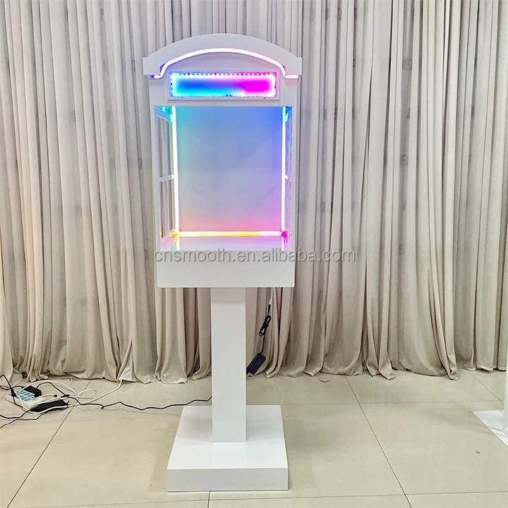 SMOOTH Hot Sale Wedding Audio Guest Book Event Party Decoration White Metal Telephone Booth with Light