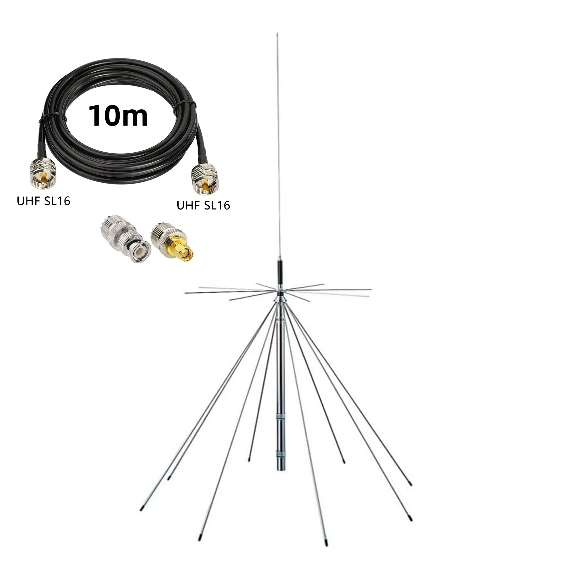 

SD-1300 Discone Antenna 25-1300MHz – Wideband Scanner & SDR Receiver for Aviation, Ham, CB, Public Band