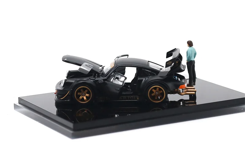 HG-MODEL 1:64 RWB930 STELLA ARTOIS-Matte Black with Figure Version Limited1999 Diecast Model Car