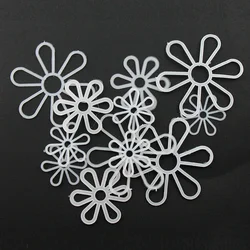 Plastic Chrysanthemum Pattern Weaving DIY Handcraft Six Petal Flower Handbags Pattern Weaving Decoration Accessories 50Pcs/Pack