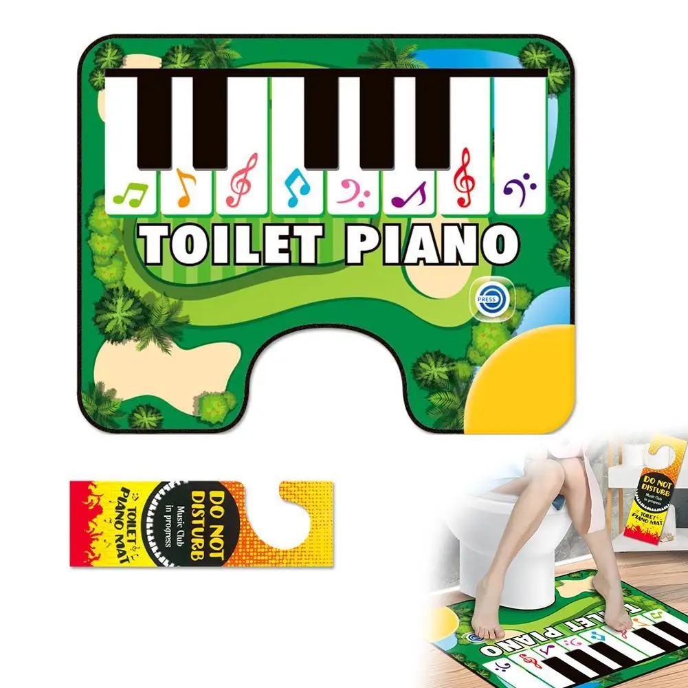 Toilet Piano Mat Bathroom Funny Toe Music Keyboard Toilet Floor Mat Potty Piano Sounding Bathroom Rug for Home Bathroom
