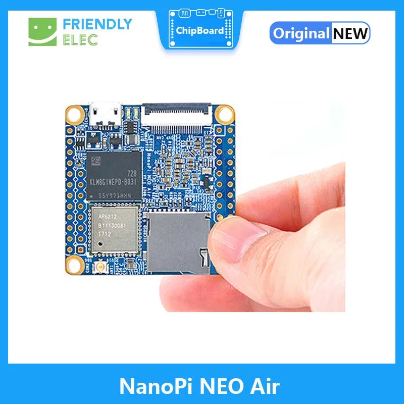 Scheda di sviluppo NanoPi NEO Air IoT 512 mb RAM WIFI e Bluetooth, 8 gb/32gb eMMC Allwinner H3 Quad-core Cortex-A7 UbuntuCore