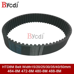 HTD 8M synchronous belt C=464/472/480/488 width 15/20/25/30/40/50mm Teeth 58 59 60 61 HTD8M Timing Belt 464-8M 472-8M 480-8M