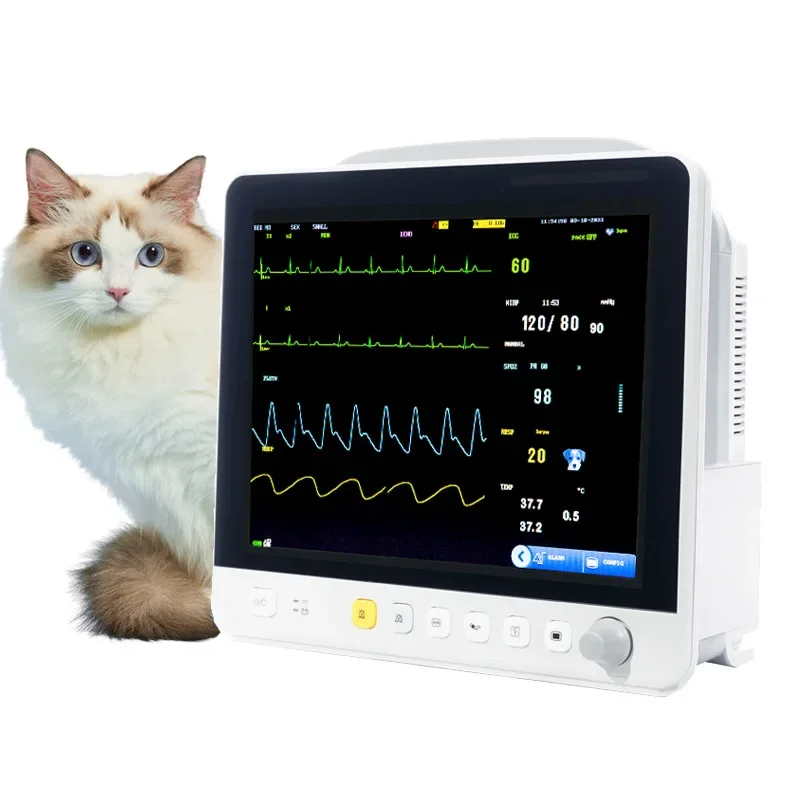 

VE15 (plug-in) Animal Monitor with Quick Setting Alarm Function for Electrocardiogram Heart Rate Respiration Blood Oxygen Blood