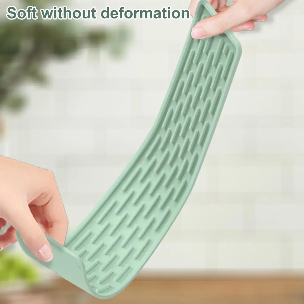 Faucet Drain Mat Soft Silicone Faucet Drying Pad Sink Splash Guard Non-slip Eco-friendly Faucet Mat Kitchen Gadgets