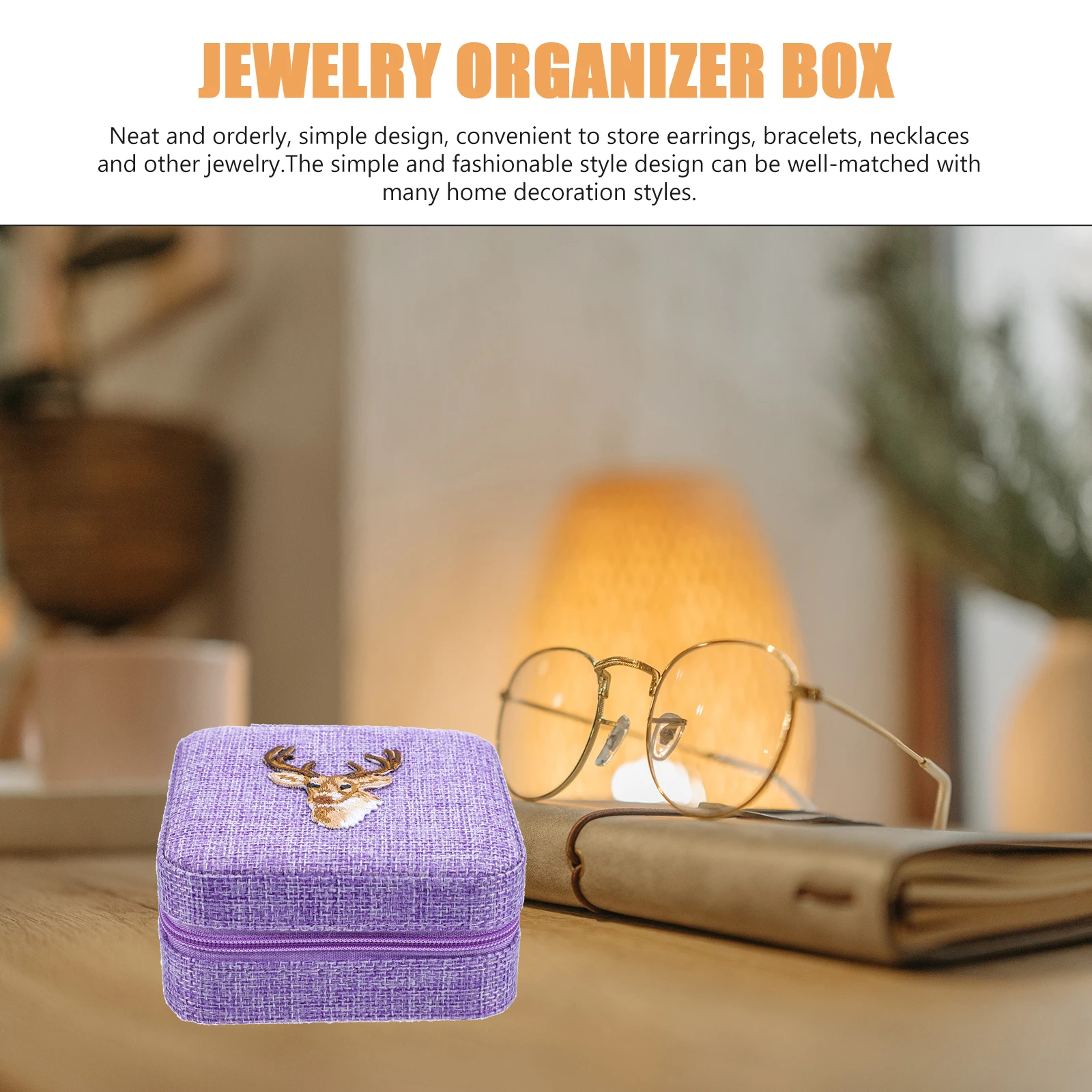 

Earring Ring Storage Box Portable Jewelry Organizer Travel Canvas Alloy Lightweight Simple Design Bracelet Necklace Holder Small