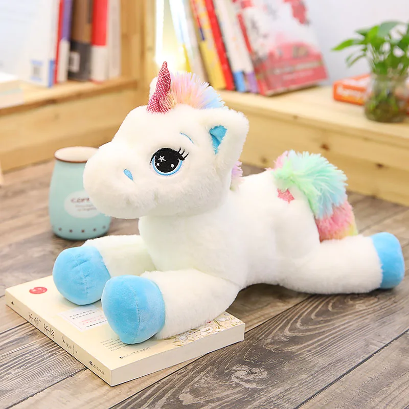 1PC 40-80cm 2 Style Large Cute Cartoon Unicorn Plush Toys Stuffed Animal Horse Pillow Soft Doll Home Decor Lover Birthday Gift