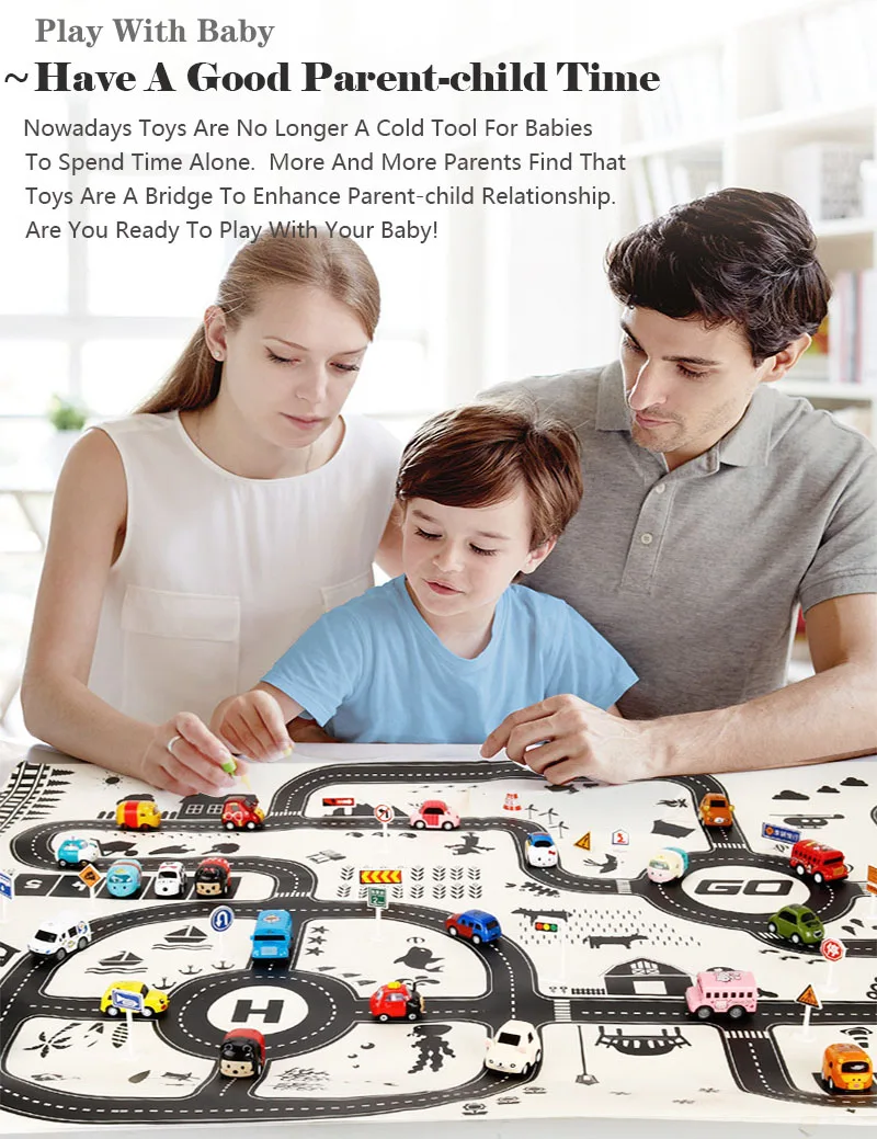 83*58 cm/130*100 cm Straße Matte Kinder Verkehrs Auto Karte Pädagogisches Spielzeug Straße Kunststoff Teppich Playmat für Matten Stadt Kinder Spielzeug Spiele – Detail 3