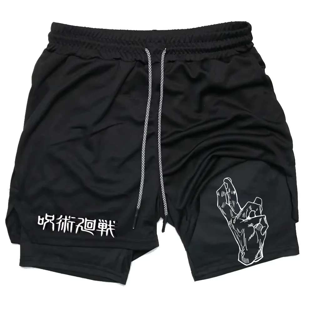 Anime Jujutsu Kaisen Gym Short Fitness 2 in 1 Compression Performance Workout Quick Dry Athletics Shorts Pants RL0601