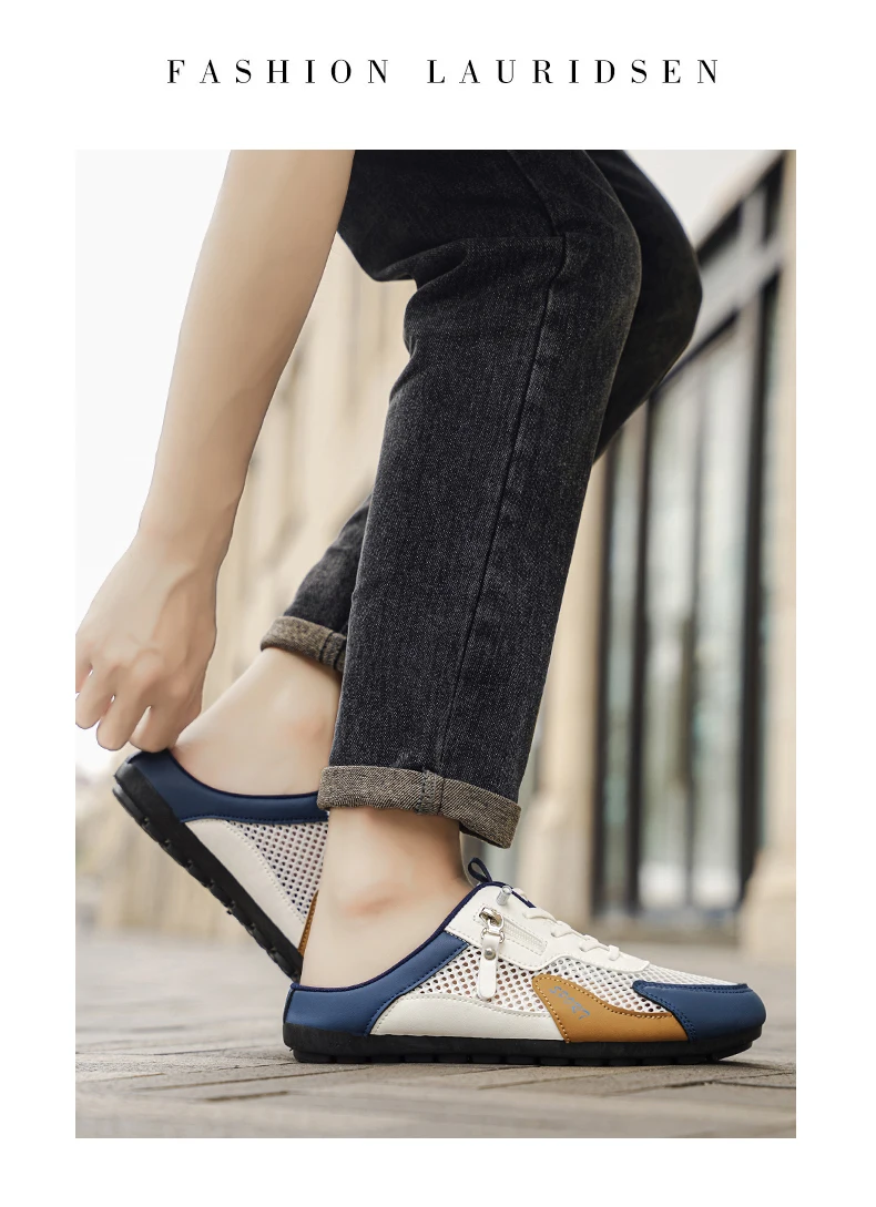 Sommer-Slipper für Herren, trendige, flache, atmungsaktive, lässige Indoor-Outdoor-Wanderschuhe, Herren-Sneaker, chanclas de hombre – Detail 12