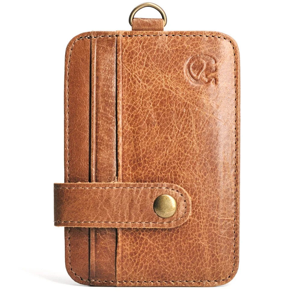Licencia de trabajo, licencia de conducir, tarjeta de autobús, moda europea y americana, tarjeta de membresía portátil, piel de vaca de capa superior simple