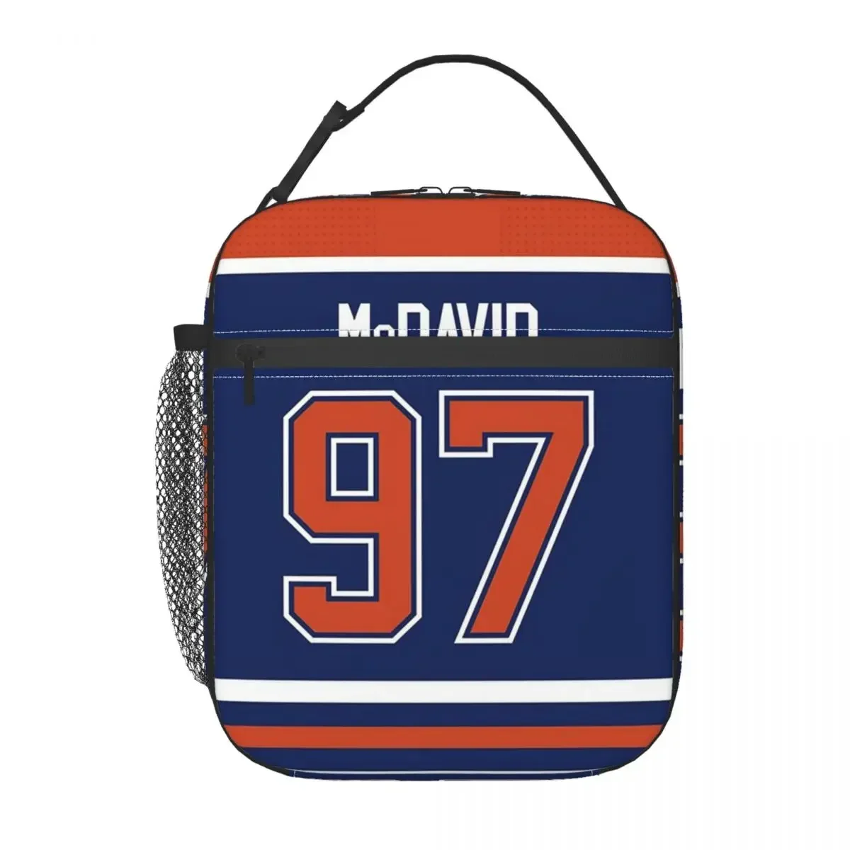 Edmonton Oilers Connor McDavid Home Jersey Back Phone Case Insulated Lunch Bag Kids Portable Food Boxes Thermal Lunch Box Tote