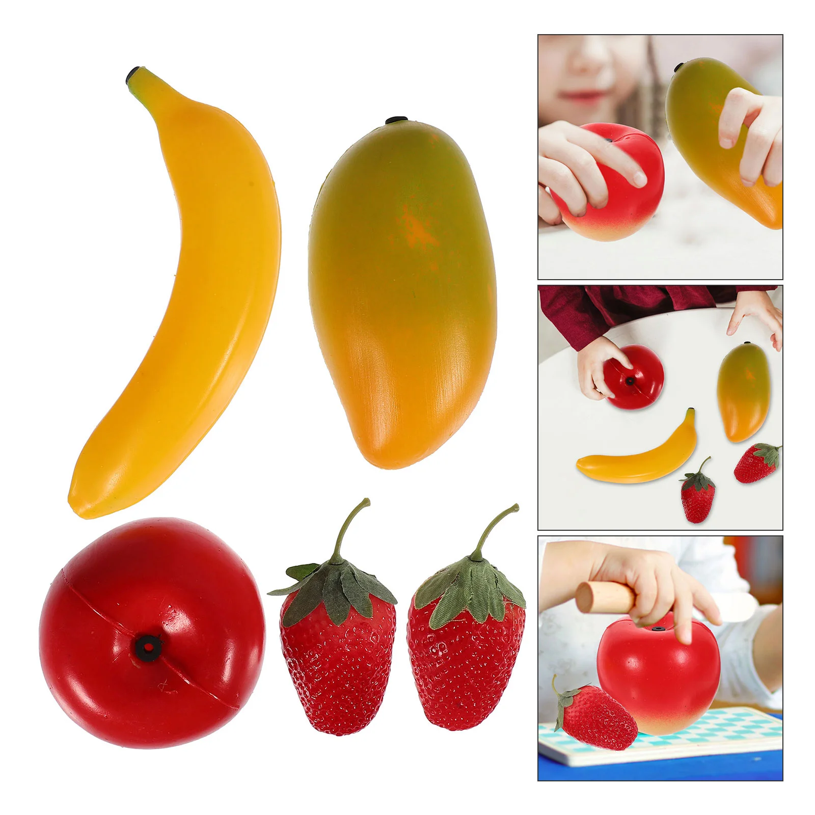 

Baby Shaker Toy Simulated Fruit Sandbox Kids Musical Instruments Fruit-shaped Percussion Mango Orange Maraca