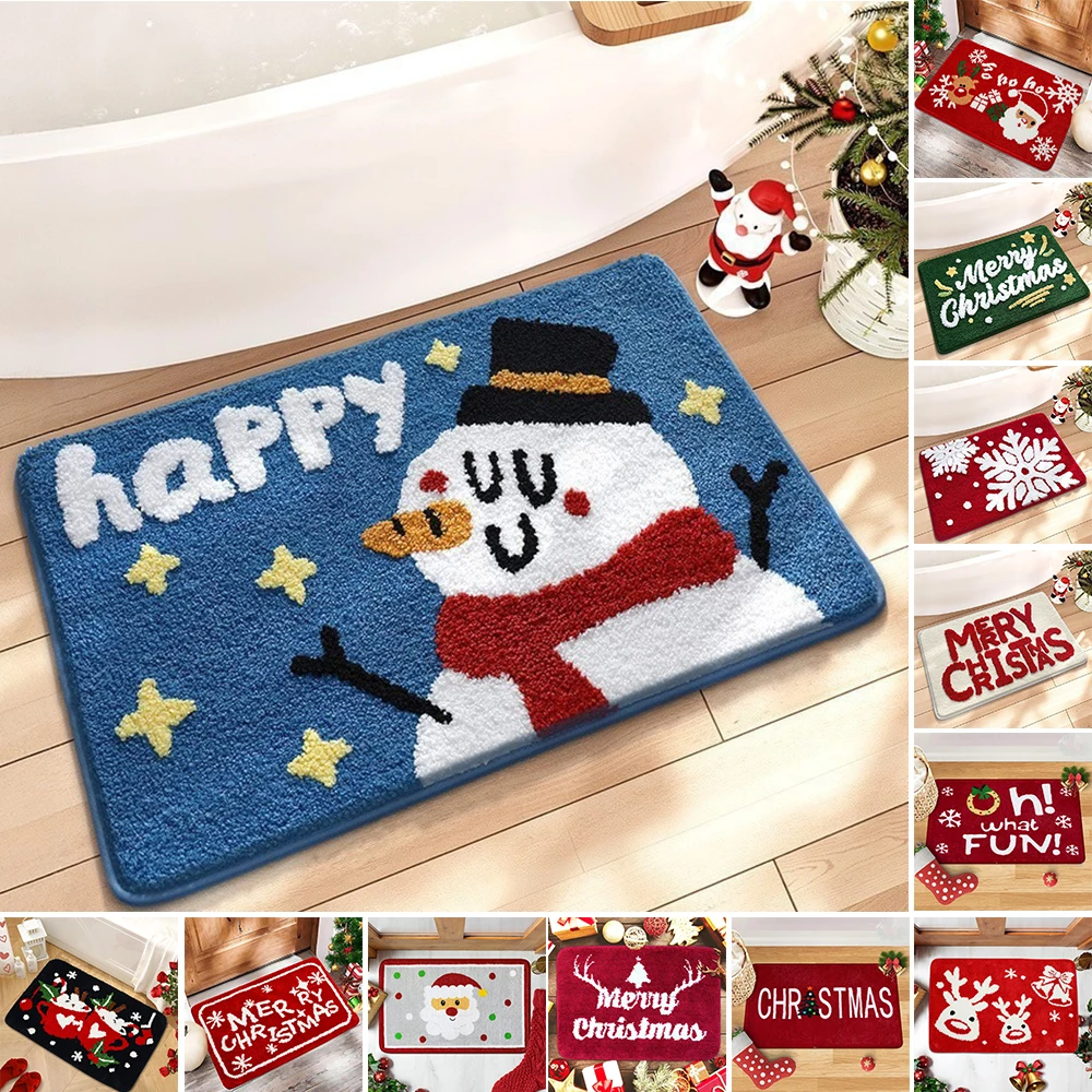 

1pc Chic Christmas Bedroom Rug Soft Washable Anti-Skid Absorbent Home Decor Door Mats Carpet Living Room Tapis De Chambre Коврик
