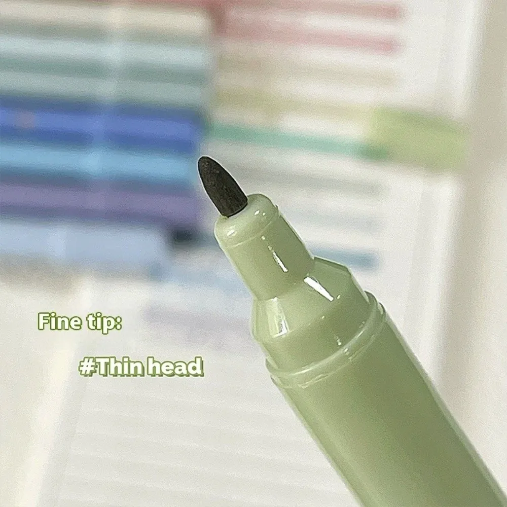 4pcs/set Dual Tip Highlighter Pens Gradient Pastel Chisel & Fine Tip Marker Pens Journaling Markers Journaling Notes