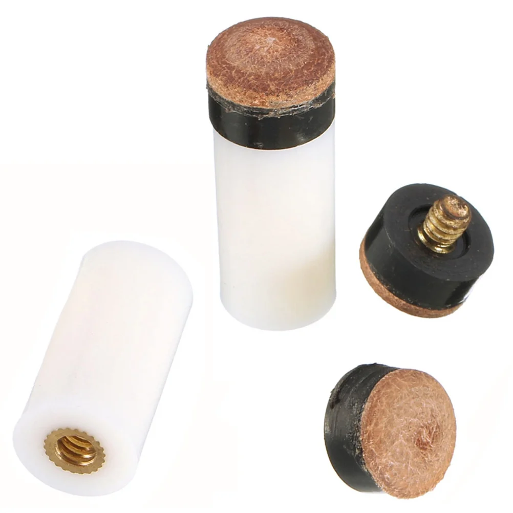

10Pcs Billiard Tips Ferrules Combo Press-on Rubber Base with Top for Cue Performance Enhancement Accessories