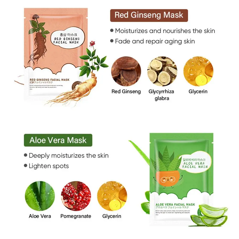 フルーツフェイシャルマスク保湿美白保湿アンチエイジングフェイスマスクシートマスク美容フェイシャルスキンケア