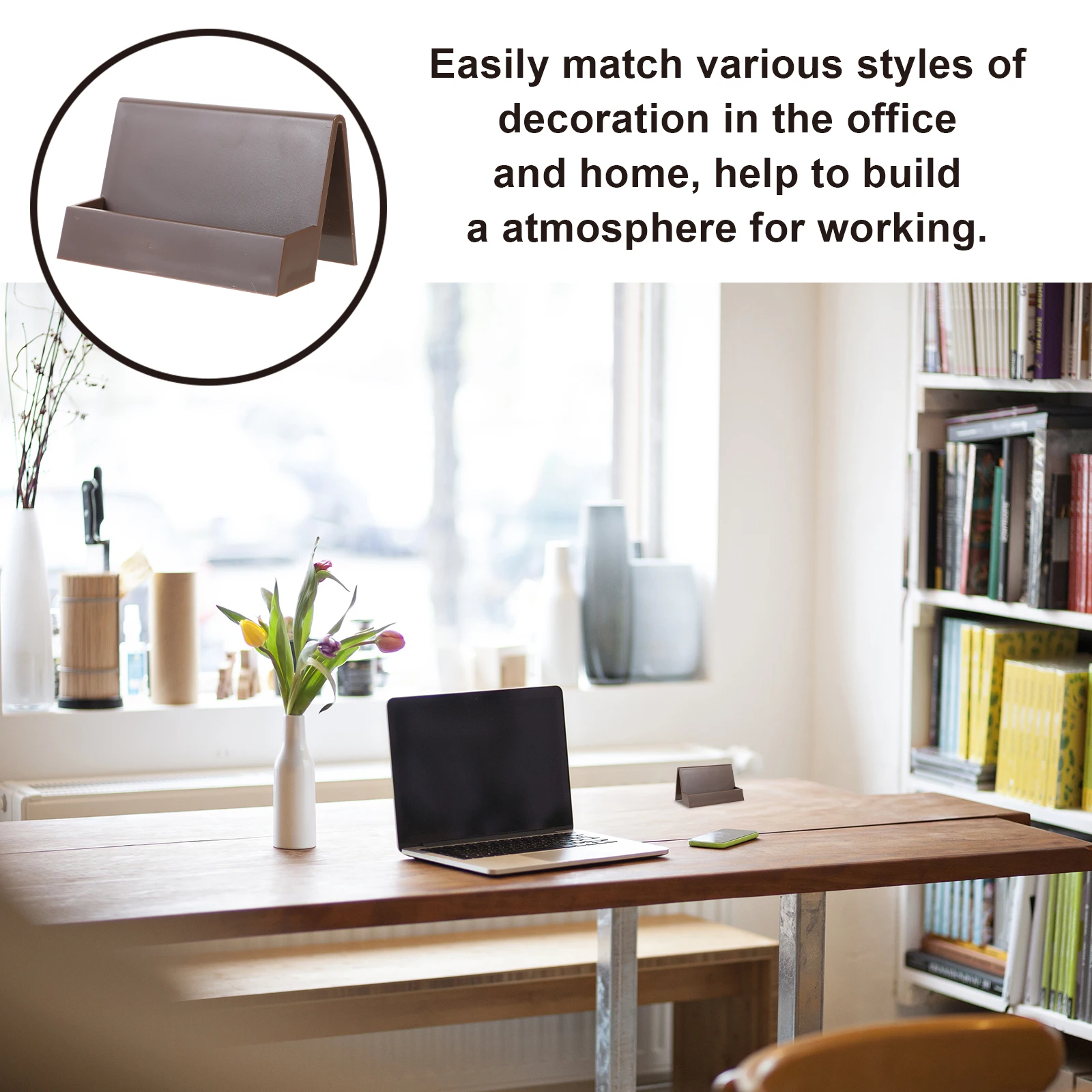 

Business Card Display Stand Holder for Desk Rack Office Organizer Name Multiple