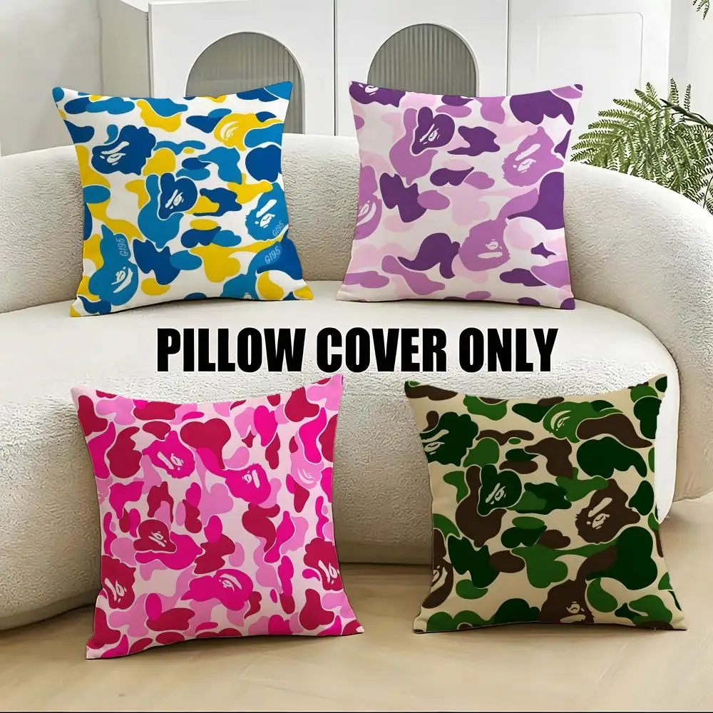 Capa de Almofada Street a-a-A Bathing ApeS 4 Peças, Capas de Almofada Macias de Pelúcia 40x40 45x45 para Sofá e Quarto