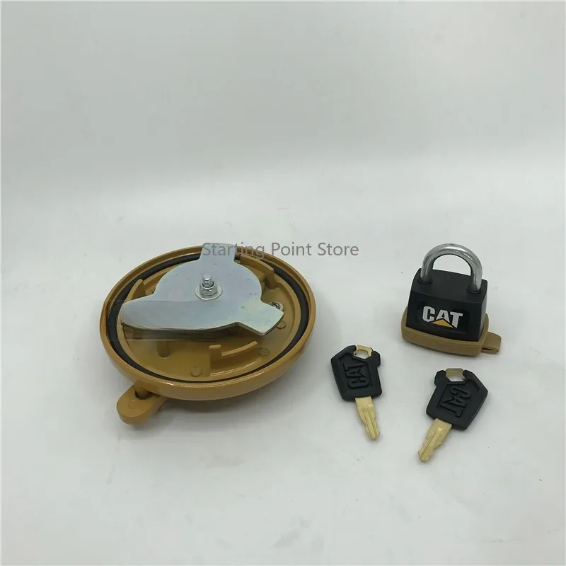 Suitable for Excavator accessories Carter Diesel Fuel Tank Cap 320D 323C 325D 336D 349D Padlock key Fuel tank cap