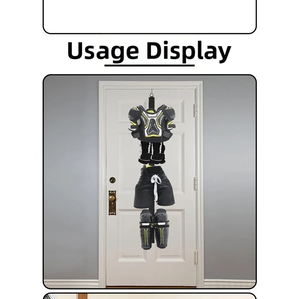 Polyester Hockey Gear Hanger Portable for Drying Football Equipment Camping For Sports Outdoor Use Black 120x5cm