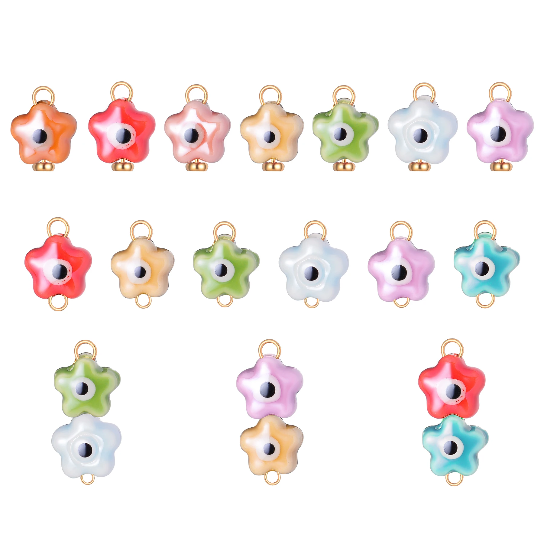 Picture 6: 6pcs/lot Colorful Star Ceramic Beads Cute Eye Star Charms Diy Handmade Jewelry Earrings Necklace Bracelet Accessories