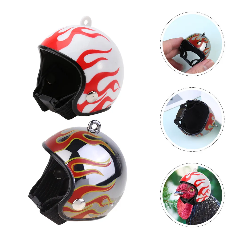 2Pcs Mini Chicken Safety Hat for Guinea Pigs Snakes Lizards Birds Ducks Quail Tiny Animal Headgear Comfortable Skinfriendly