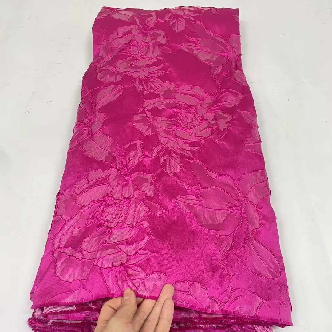 Imagem -02 - Tecido de Renda de Brocado Nigeriano para Vestidos Femininos Jacquard Africano Casamento Baile de Noite Nj5876 Luxo 2024 Alta Qualidade