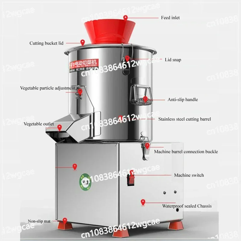 Commercial Cabbage Chopper Electric Food Processor Vegetable Slicer Granulator Multifunction Cut Meat Grinder Machine 220v