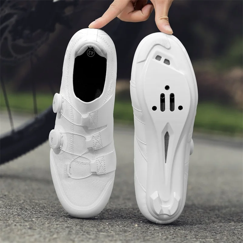 أحذية ركوب الدراجات على الطرق للرجال والنساء باللون الوردي قابلة للتنفس ذاتية القفل أحذية ركوب الدراجات على الطرق Spd أحذية رياضية للنساء قابلة للتعديل لسباق الدراجات النارية #3