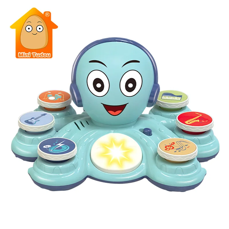 Musical Instrument Octopus Hand Drum Electric Flash Preschool Learning Play Music Toy Early Educational Toys For Children Gift