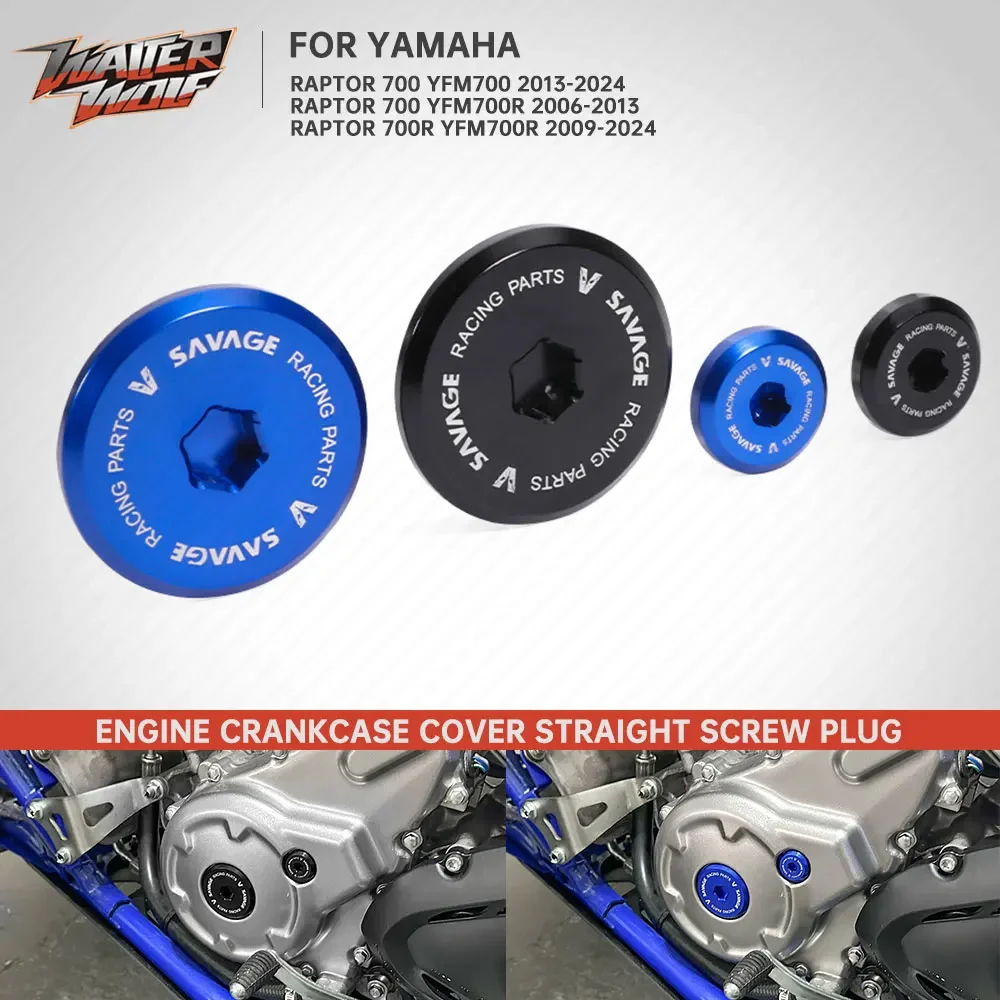 YFM700 YFZ450X YFZ450R Engine Crankcase Plug Cap Straight Screw Cover For Yamaha Raptor 700 Grizzly Rhino Viking 700 2006-2024