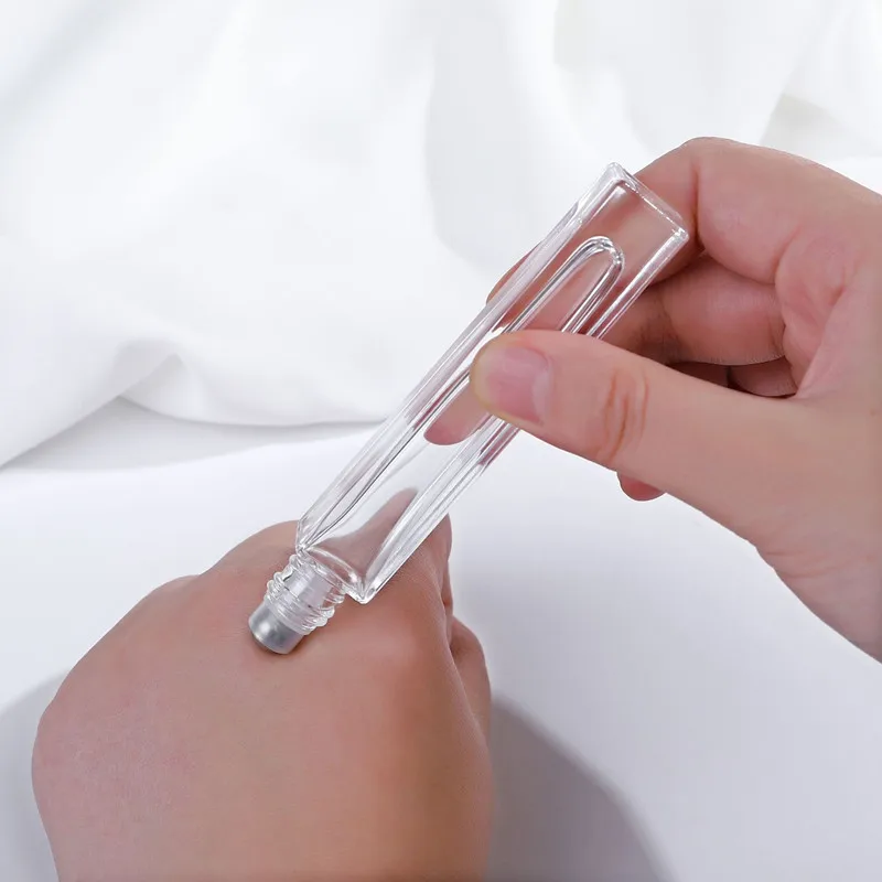 10-30pcs-10ml-square-round-glass-roller-essential-oil-bottle-clear-roll-on-perfume-bottle-empty-glass-vials-cosmetics-container