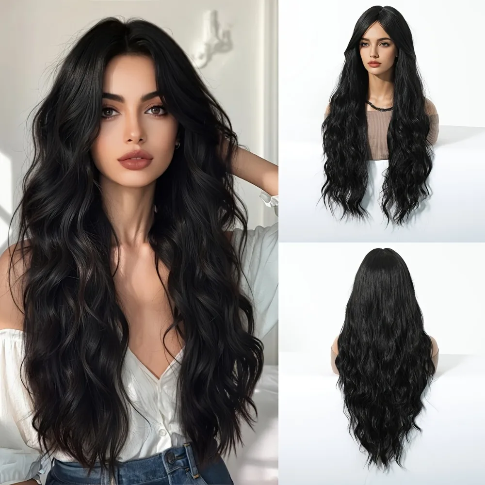30-Inch Simulated Curly Wig for Women - Soft Synthetic Hair Patch for Daily Wear