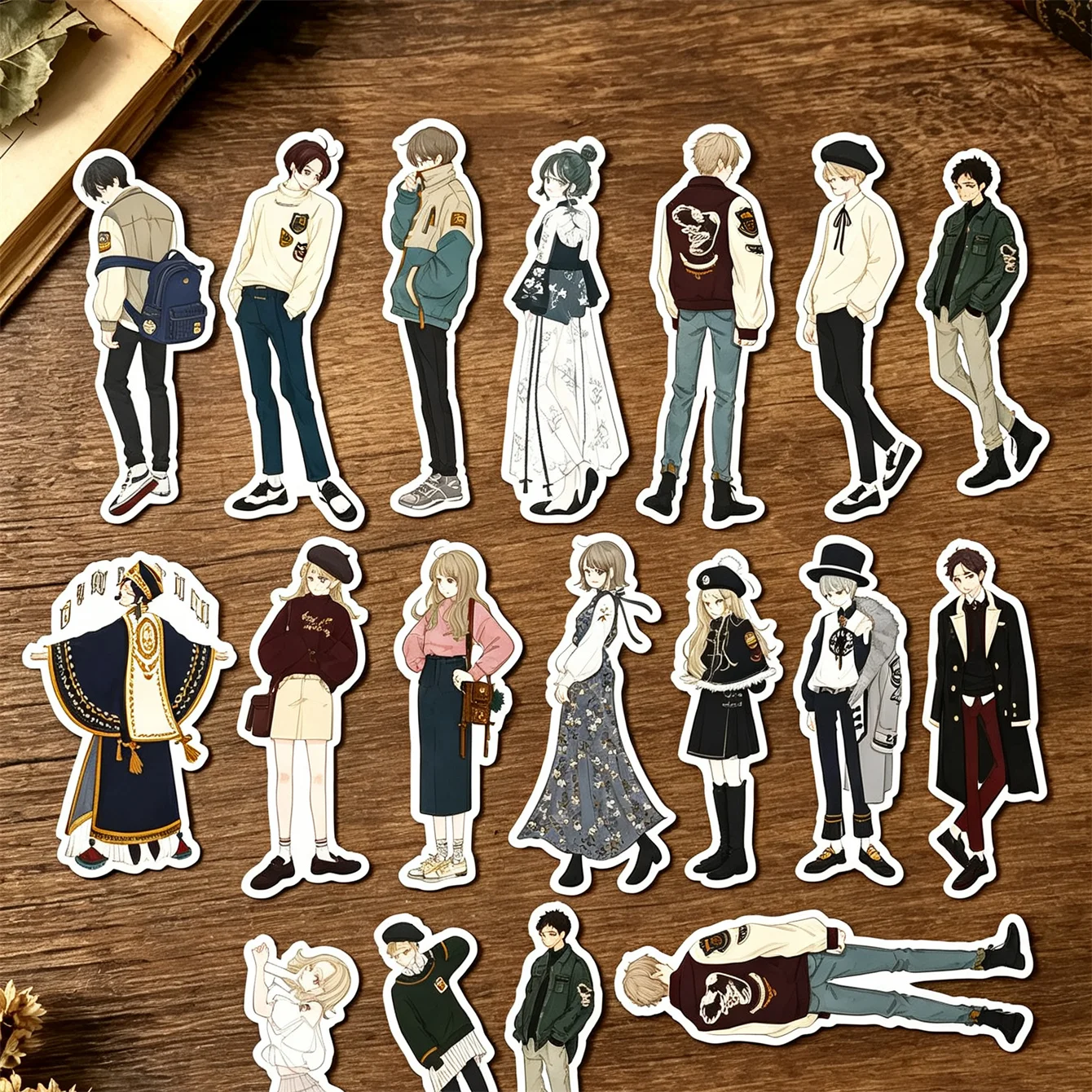 25/26/51pcs Cute Self-made Vintage cute boy Stickers Graffiti DIY Decorative Mobile Phone Case Notebook Water Cup scrapbooking