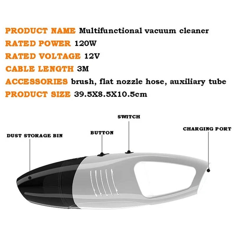 Car Small Vacuum Cleaner,USB Handheld Wireless Portable 6000PA High Power Wet Dry Auto Hand Vacuum For Car Home Cleaning