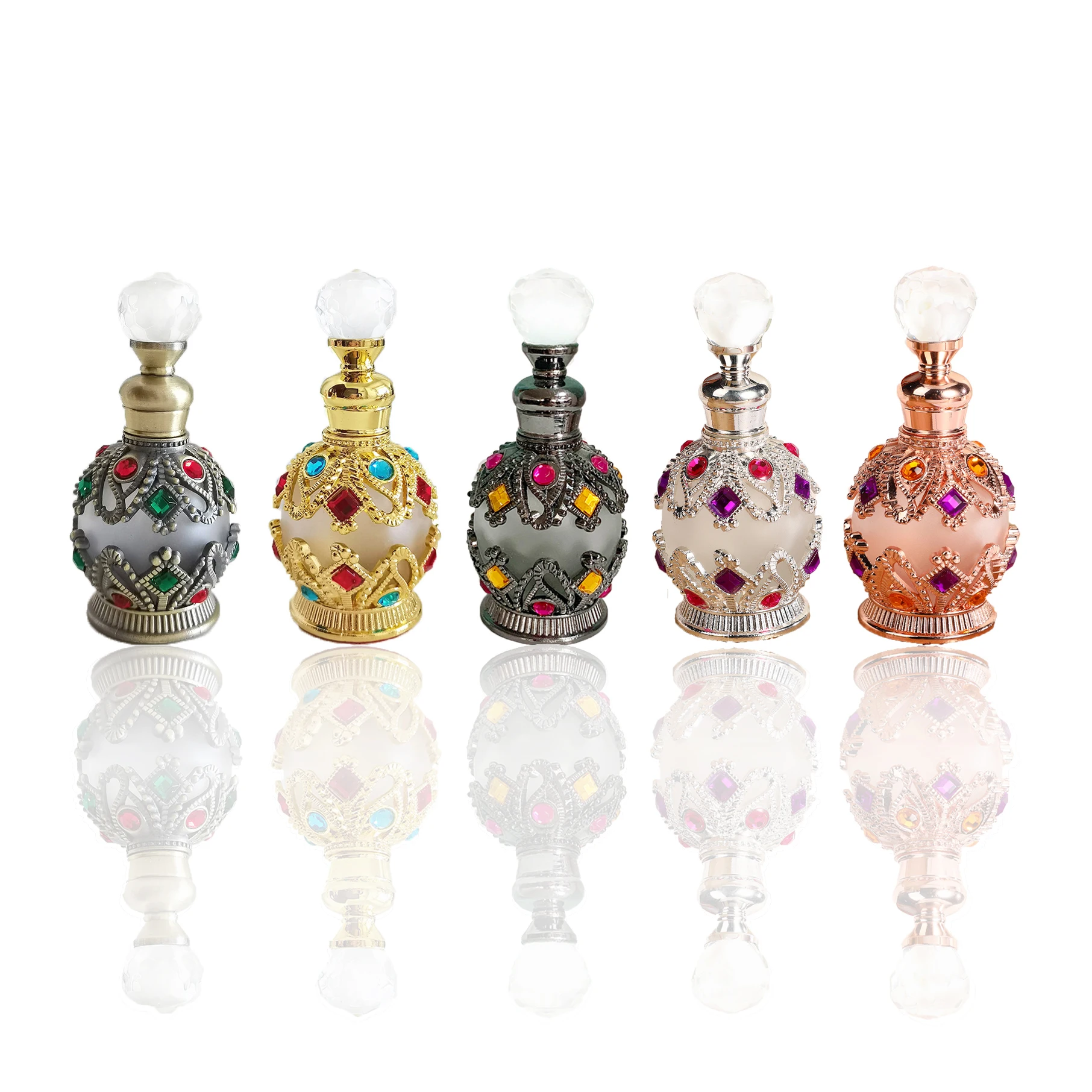 

15ml Vintage Middle East Arab Metal Perfume Bottle Essential Oils Dropper Attar Bottle Container Weeding Decoration Gift