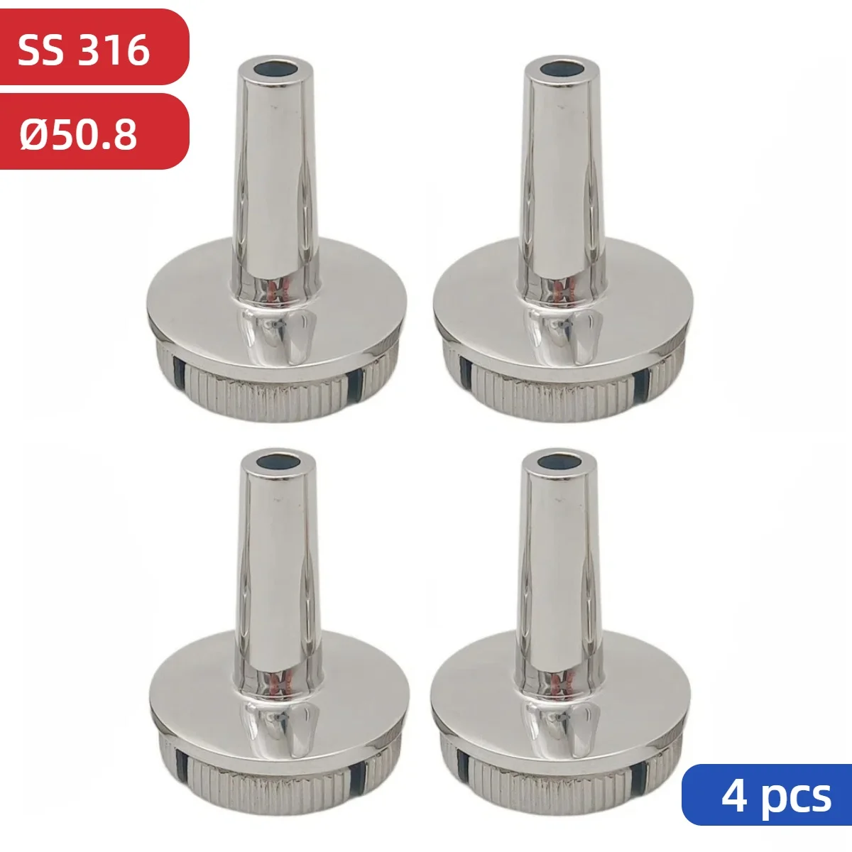 4 PCS 316 Stainless Steel Handrail Bracket Support for 50.8mm Stair Railing Balustrade